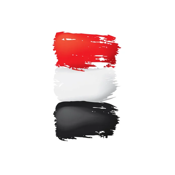 Yemeni flag, vector illustration on the white background — 스톡 벡터