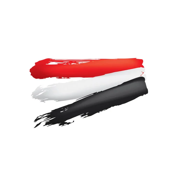 Bandera yemení, ilustración vectorial sobre fondo blanco — Vector de stock