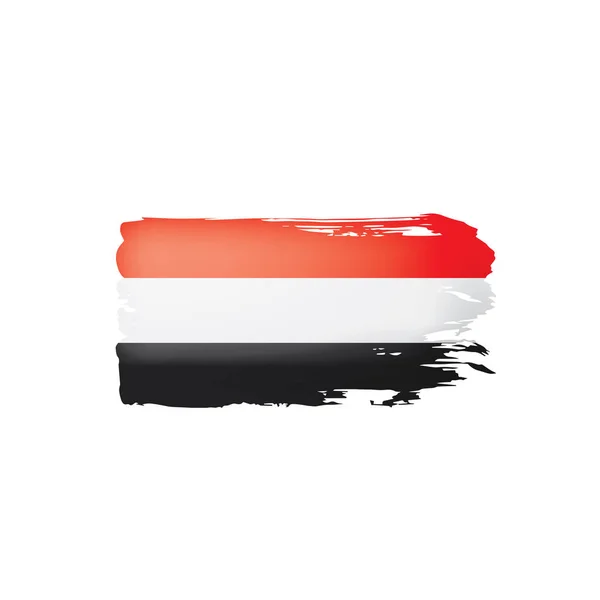 Bandera Yemení Ilustración Vectorial Sobre Fondo Blanco — Vector de stock
