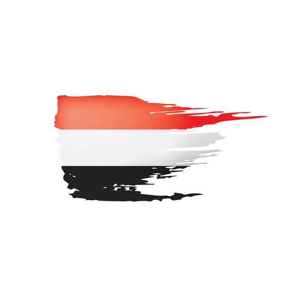 Yemeni flag, vector illustration on the white background — 스톡 벡터