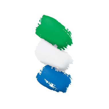 Sierra Leone bayrağı, beyaz arkaplanda vektör illüstrasyonu