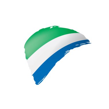 Sierra Leone bayrağı, beyaz arkaplanda vektör illüstrasyonu