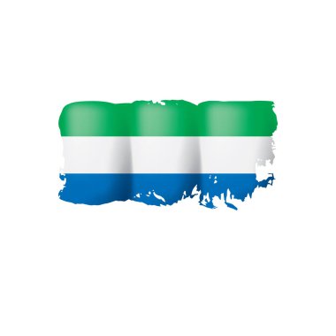 Sierra Leone bayrağı, beyaz arkaplanda vektör illüstrasyonu