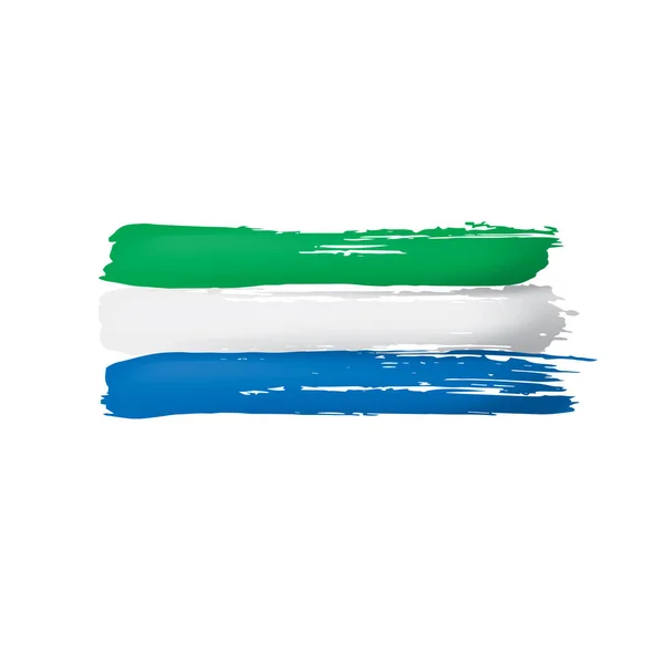 シエラレオネ国旗白い背景のベクトルイラスト — ストックベクタ