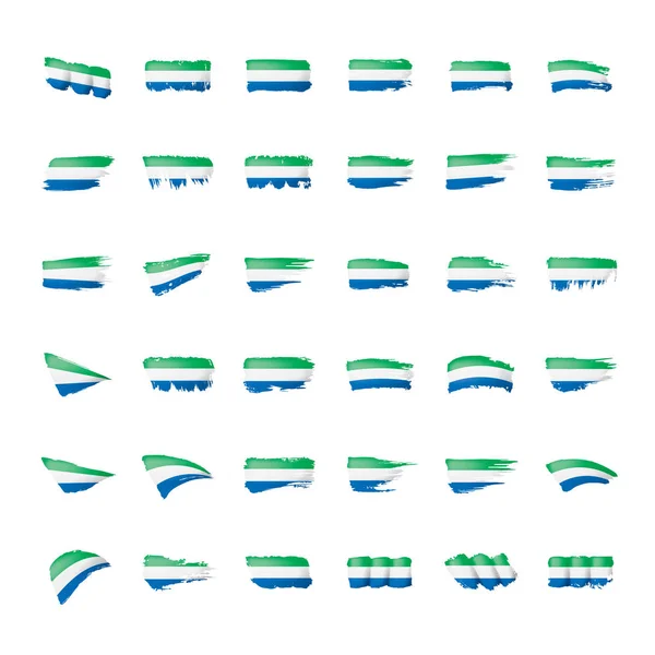 Прапор Сьєрра-Леоне, малюнок на білому тлі. — стоковий вектор