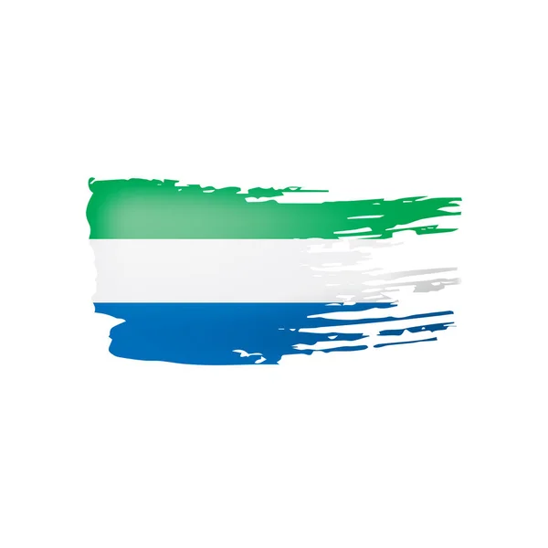 Bandera de Sierra Leona, ilustración vectorial sobre fondo blanco — Vector de stock
