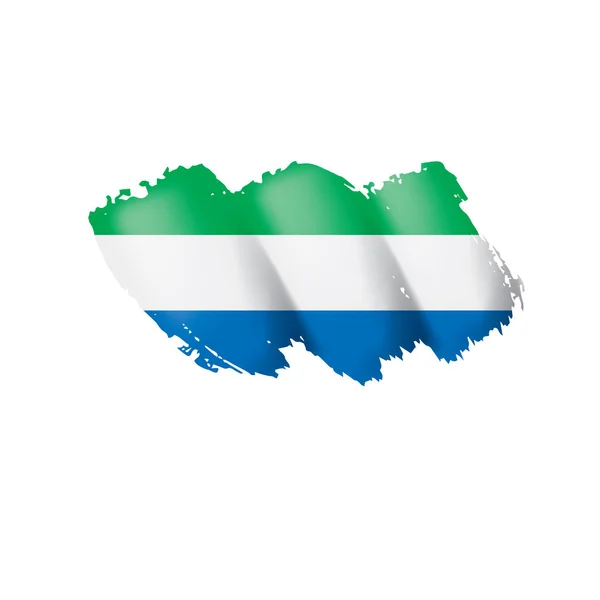 シエラレオネ国旗白い背景のベクトルイラスト — ストックベクタ