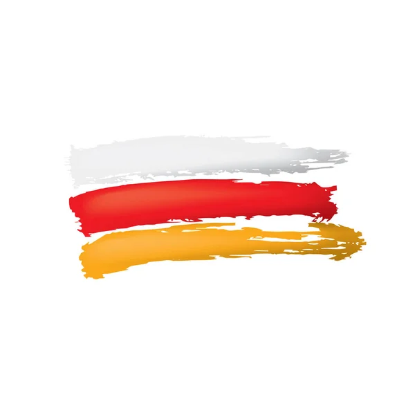 Zuid-Ossetië vlag, vectorafbeelding op een witte achtergrond — Stockvector