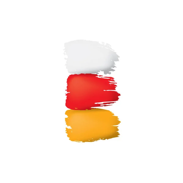 南オセチアの旗白い背景のベクトルイラスト — ストックベクタ