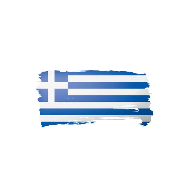 Vlag van Griekenland, vectorillustratie op een witte achtergrond — Stockvector