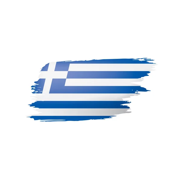 希腊国旗, 矢量插图白色背景 — 图库矢量图片