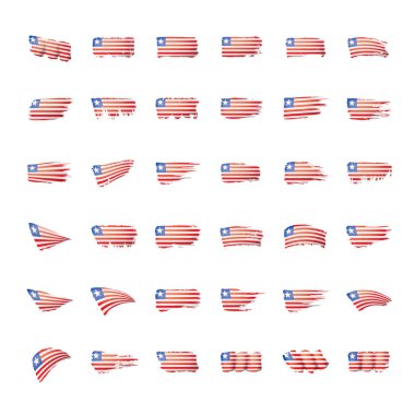 Liberya bayrağı, beyaz bir arka plan üzerinde vektör çizim