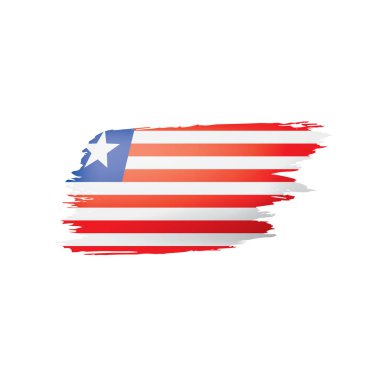 Liberya bayrağı, beyaz bir arka plan üzerinde vektör çizim