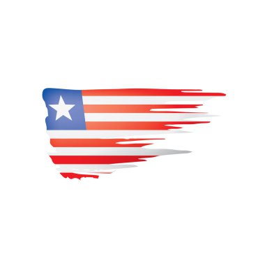 Liberya bayrağı, beyaz bir arka plan üzerinde vektör çizim