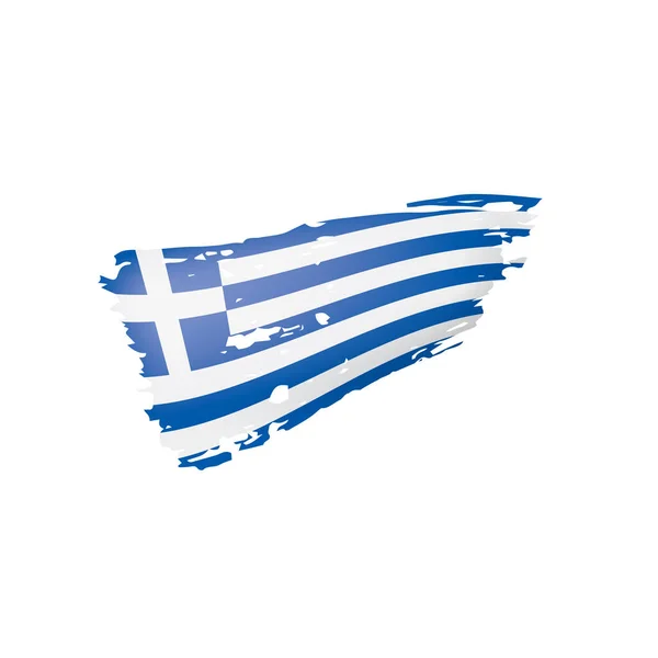 Yunanistan bayrağı, beyaz bir arka plan üzerinde vektör çizim — Stok Vektör