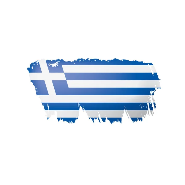 Drapeau Grèce, illustration vectorielle sur fond blanc — Image vectorielle