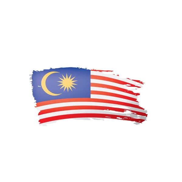 Malaysische Flagge, Vektorabbildung auf weißem Hintergrund — Stockvektor