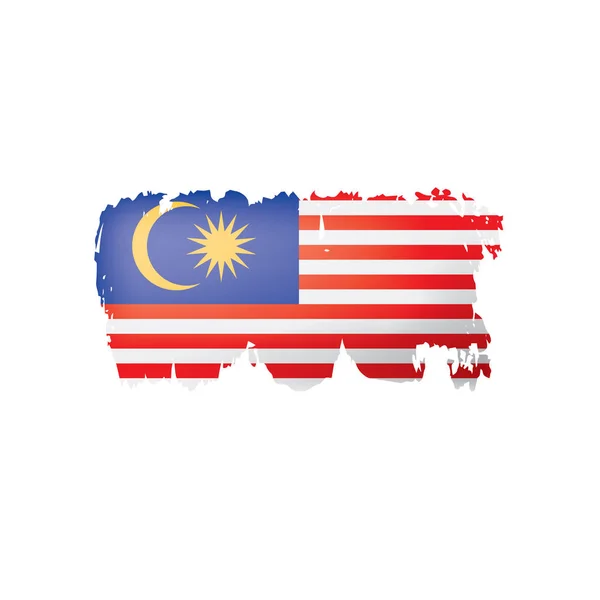 マレーシアの国旗は、白の背景にベクトル画像 — ストックベクタ