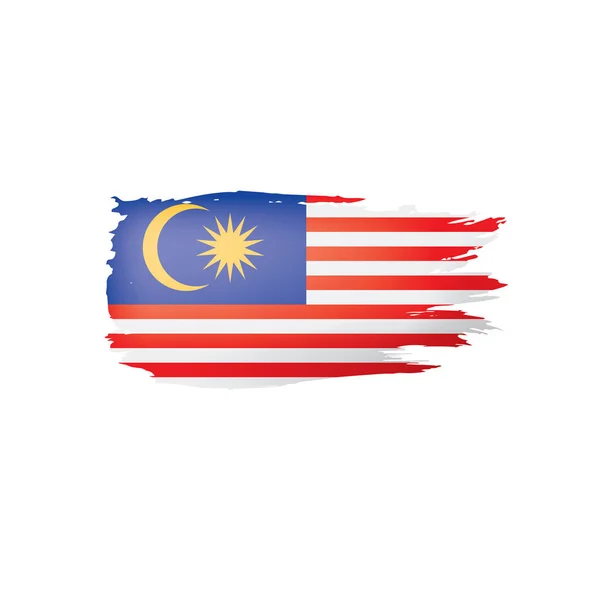 Malaysische Flagge, Vektorabbildung auf weißem Hintergrund — Stockvektor