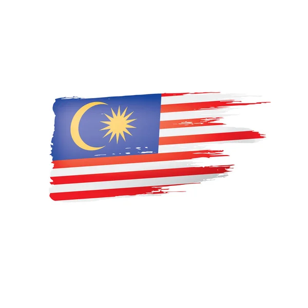 Vlag van Maleisië, vectorillustratie op een witte achtergrond — Stockvector