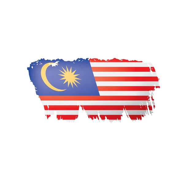 Malaysische Flagge, Vektorabbildung auf weißem Hintergrund — Stockvektor