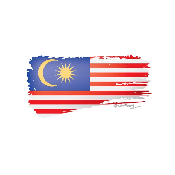 Bandera de Malasia, ilustración vectorial sobre fondo blanco — Vector de stock