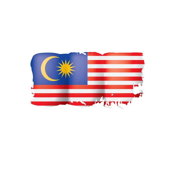 Malaysias flagg, vektorillustrasjon på hvit bakgrunn – stockvektor