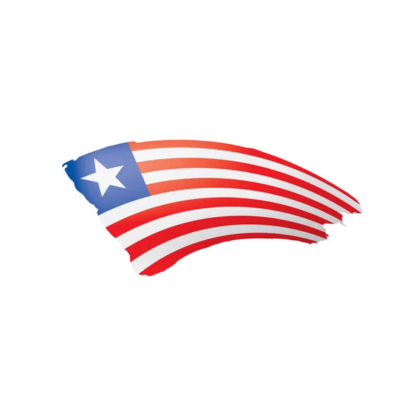 Bandera de Liberia, ilustración vectorial sobre fondo blanco — Vector de stock