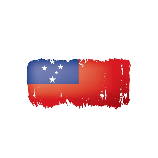 Bandiera Samoa, illustrazione vettoriale su sfondo bianco — Vettoriale Stock