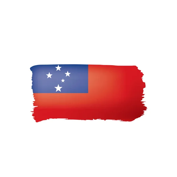 Bandera de Samoa, ilustración vectorial sobre fondo blanco — Archivo Imágenes Vectoriales