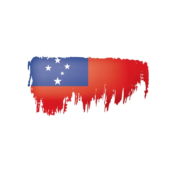 Samoa-Flagge, Vektorabbildung auf weißem Hintergrund — Stockvektor