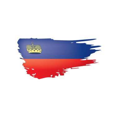 Lihtenştayn bayrağı, beyaz arkaplanda vektör illüstrasyonu