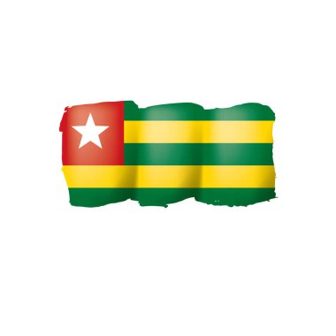 togo bayrağı, beyaz arkaplanda vektör çizimi