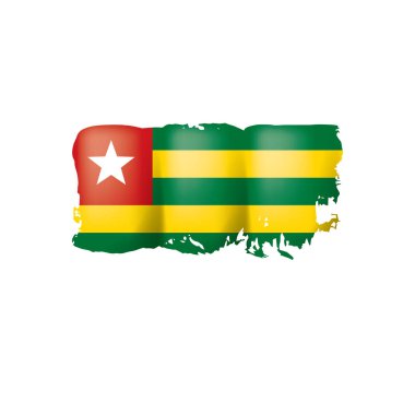 togo bayrağı, beyaz arkaplanda vektör çizimi