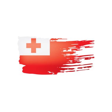 Tonga bayrağı, beyaz arkaplanda vektör illüstrasyonu.