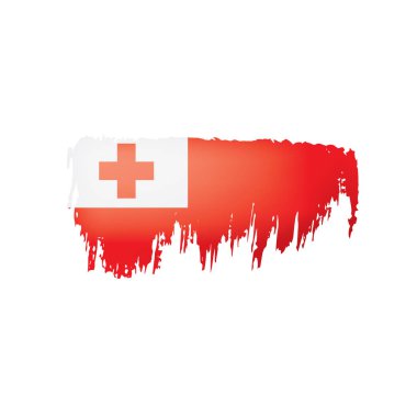 Tonga bayrağı, beyaz arkaplanda vektör illüstrasyonu