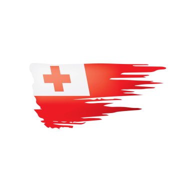 Tonga bayrağı, beyaz arkaplanda vektör illüstrasyonu