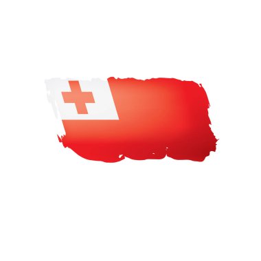 Tonga bayrağı, beyaz arkaplanda vektör illüstrasyonu