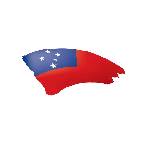 Bandiera Samoa, illustrazione vettoriale su sfondo bianco — Vettoriale Stock