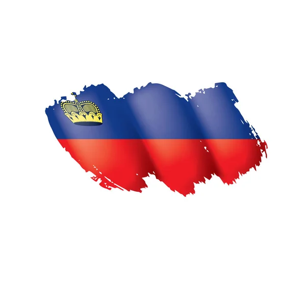 Liechtenstein vlag, vector illustratie op een witte achtergrond — Stockvector
