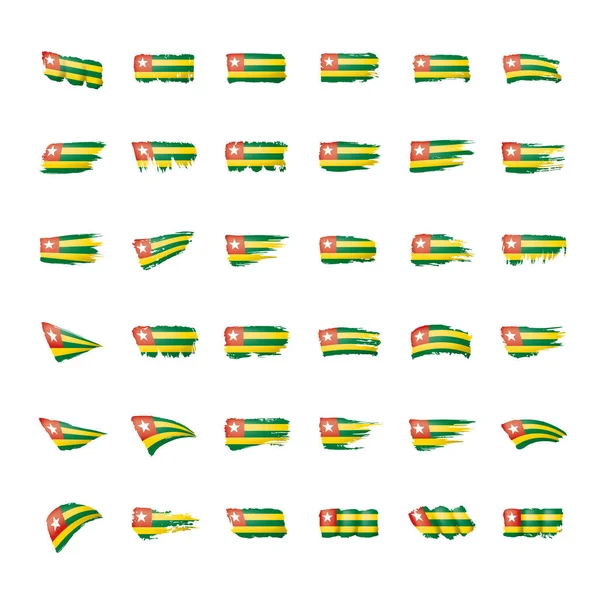 Togo flag, ilustração vetorial sobre um fundo branco — Vetor de Stock