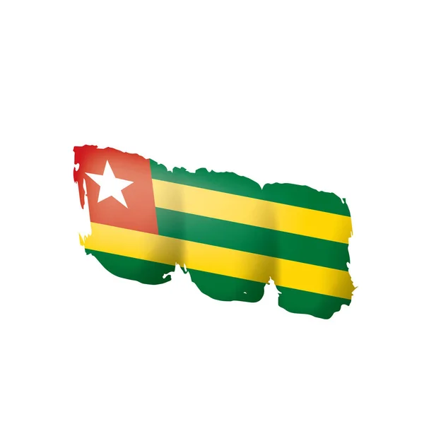 Togo flag, ilustração vetorial sobre um fundo branco —  Vetores de Stock