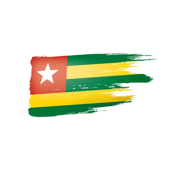 Togo flag, ilustração vetorial sobre um fundo branco —  Vetores de Stock