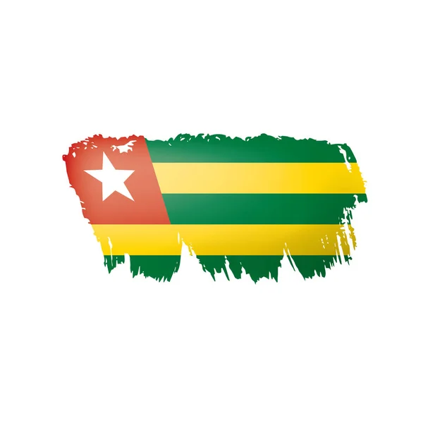Togo flag, Vektorabbildung auf weißem Hintergrund — Stockvektor