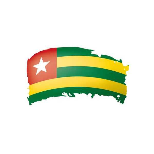 Togo σημαία, διανυσματική απεικόνιση σε λευκό φόντο — Διανυσματικό Αρχείο