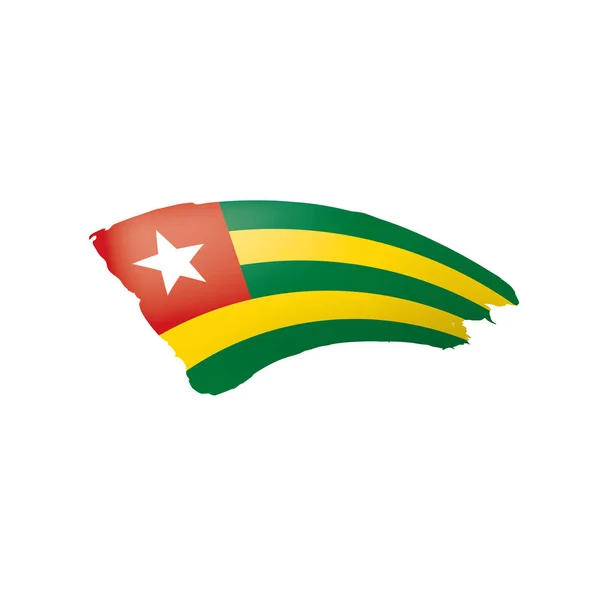 Togo flag, ilustración vectorial sobre fondo blanco — Vector de stock