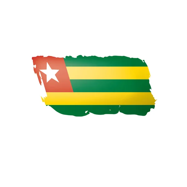 Togo flag, ilustración vectorial sobre fondo blanco — Vector de stock