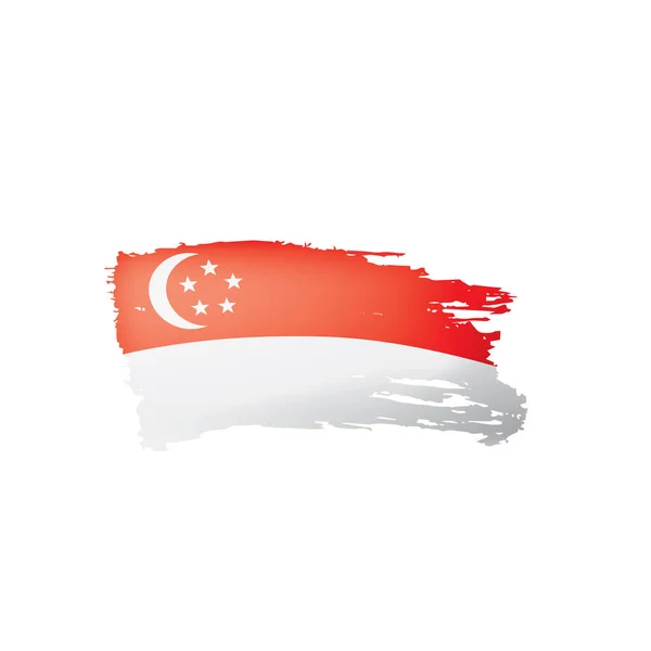 Singapore bandiera, illustrazione vettoriale su sfondo bianco — Vettoriale Stock