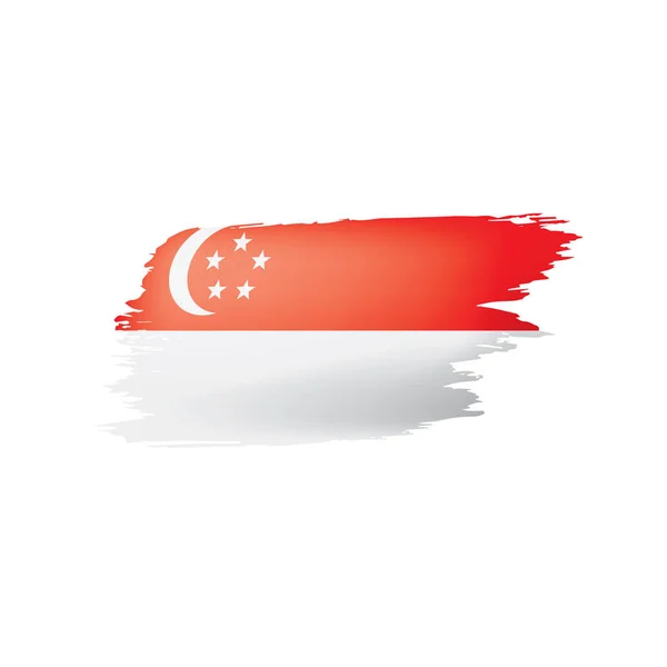 Bandera de Singapur, ilustración vectorial sobre fondo blanco — Vector de stock