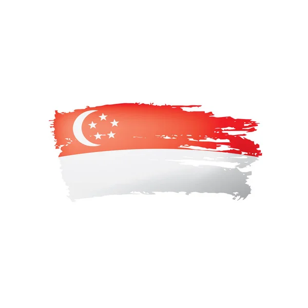 Bandera de Singapur, ilustración vectorial sobre fondo blanco — Archivo Imágenes Vectoriales
